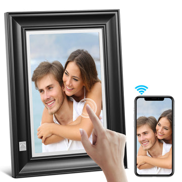 KODAK Digital Photo Frame RWF-127, Full HD 10.1 inch Touchscreen, WiFi Enabled, 32GB Internal Memory, Natural Wood with Photo, Video, Audio, Calendar & Weather Display Features